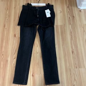 Sacai jeans in black dual construction new size 3 new with tag